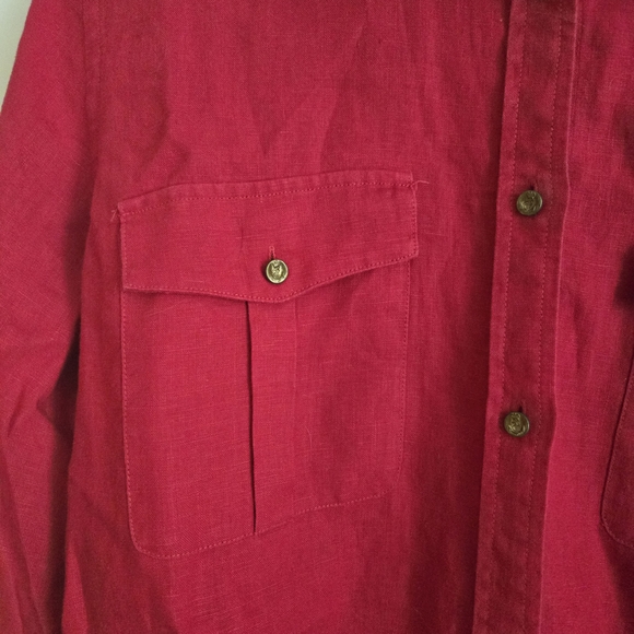 Ralph Lauren Red Linen Shirt - Picture 5 of 10